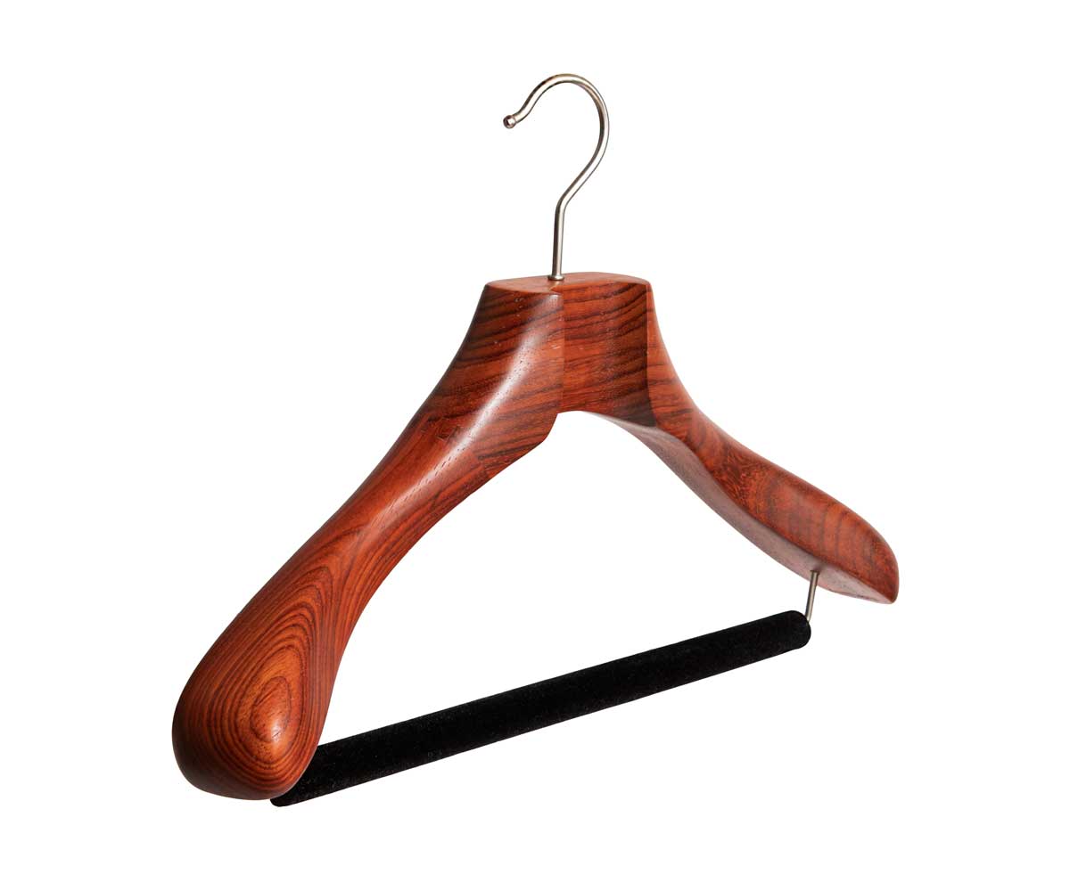 Rebrilliant Wooden Suit Hanger with Solid Wood Bar (Set of 50), Silver