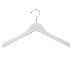 17” Flat Wooden Shirt Hanger, No Notches